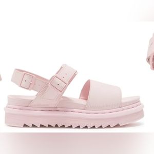 NIB DR MARTENS Airware Voss Mono Leather Slingback sandal in Chalk Pink size 9